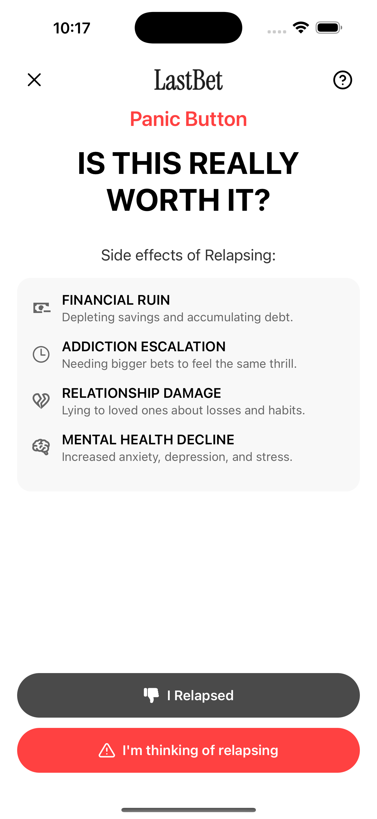 LastBet App Screenshot